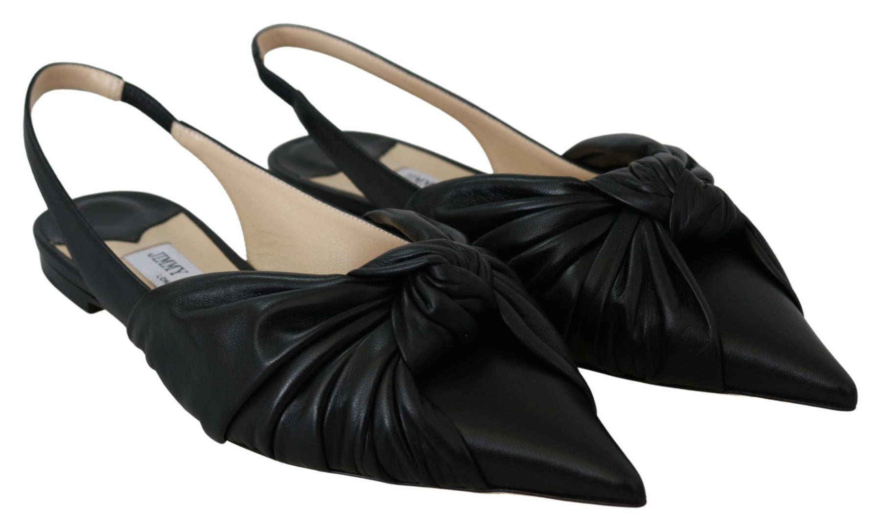 Jimmy Choo Black Leather Annabell Flat Shoes | Regal Royce