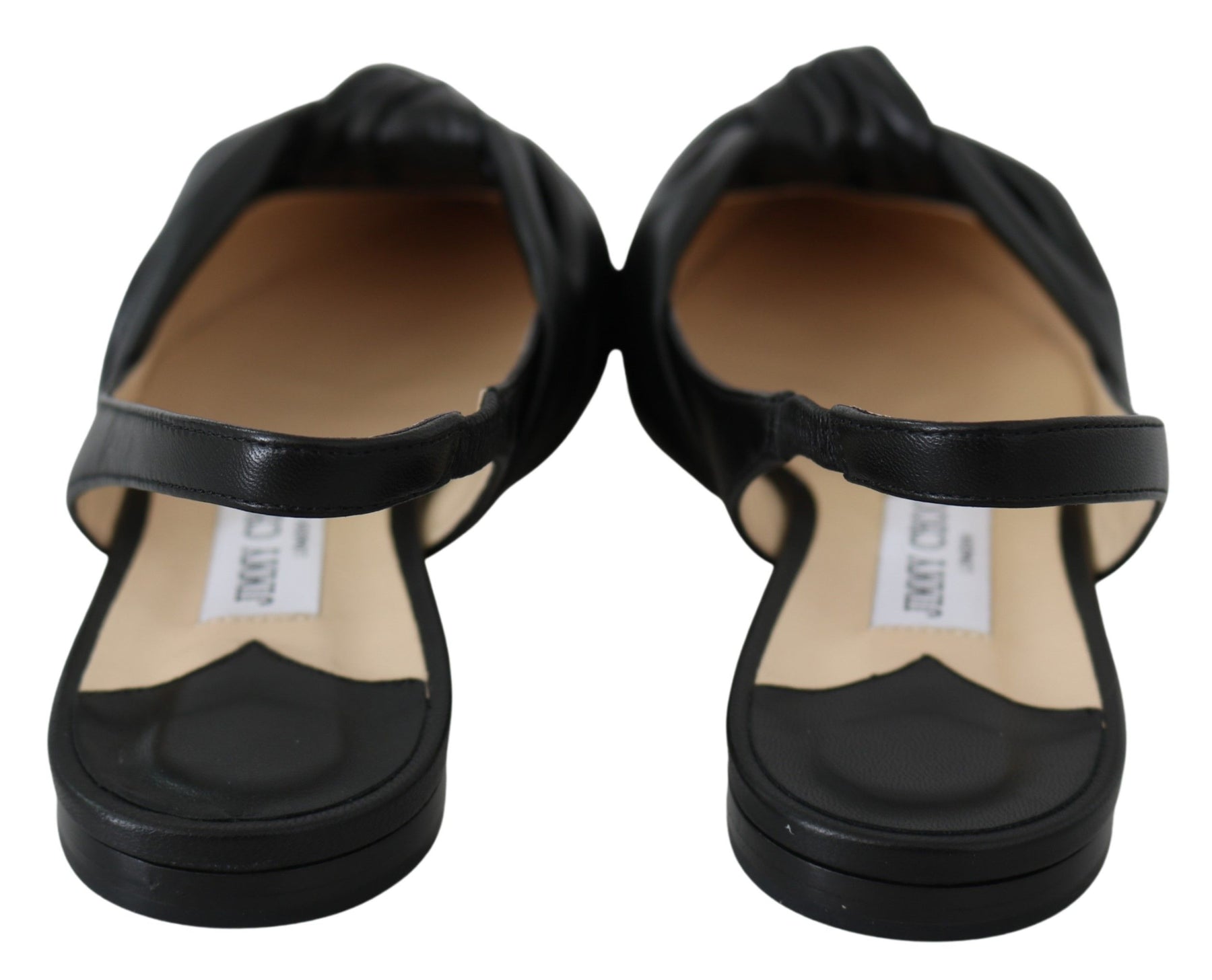 Jimmy Choo Black Leather Annabell Flat Shoes | Regal Royce