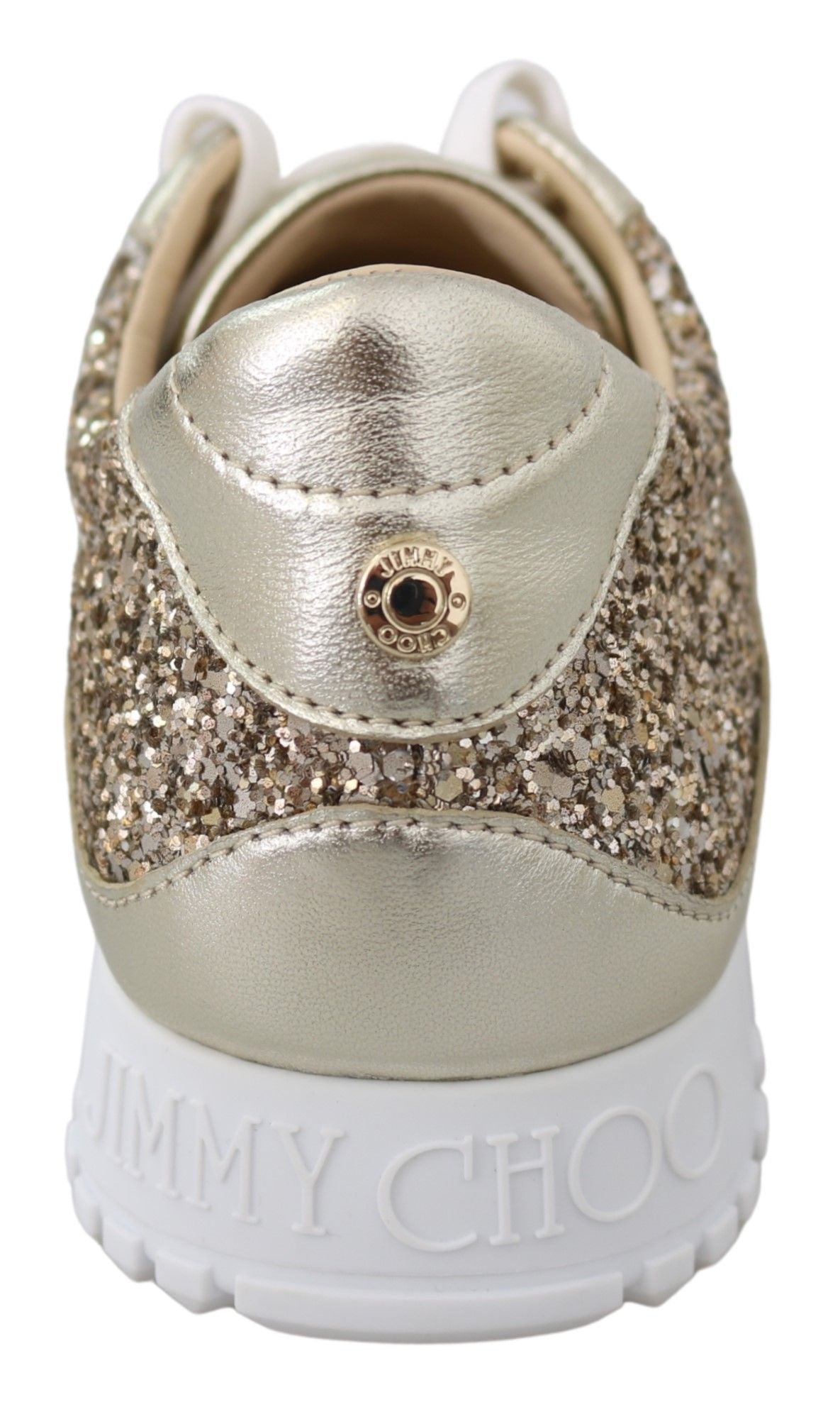 Jimmy Choo Gold Leather Antique Monza Sneakers | Regal Royce