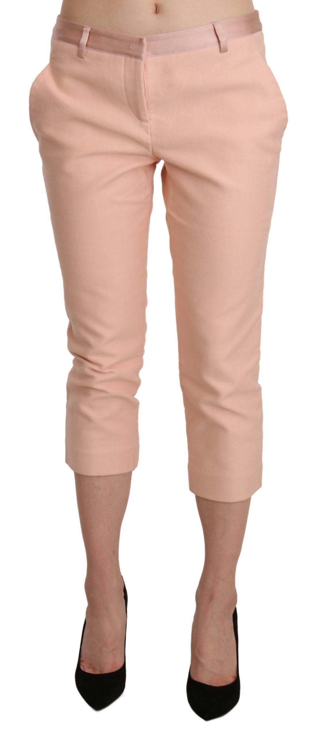 Ermanno Scervino Pink Low Waist Skinny Cropped Capri Pants | Regal Royce