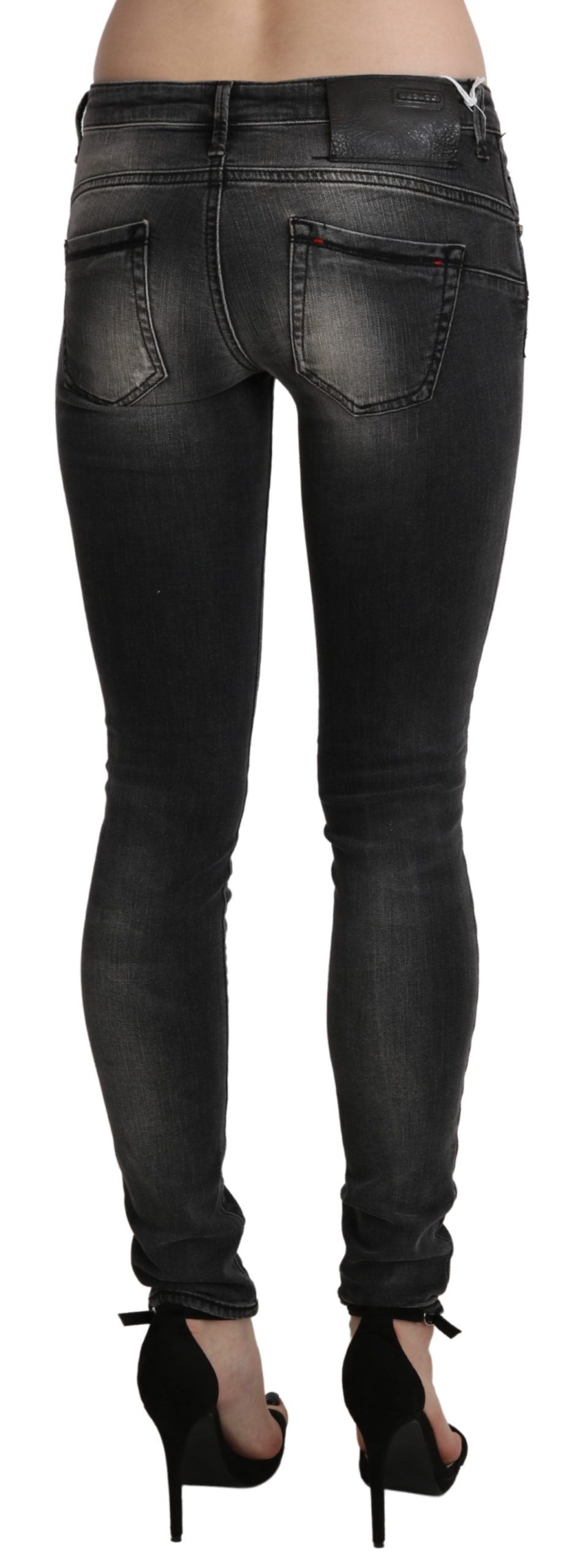 Acht Black Gray Washed Skinny Trouser Cotton Jeans | Regal Royce