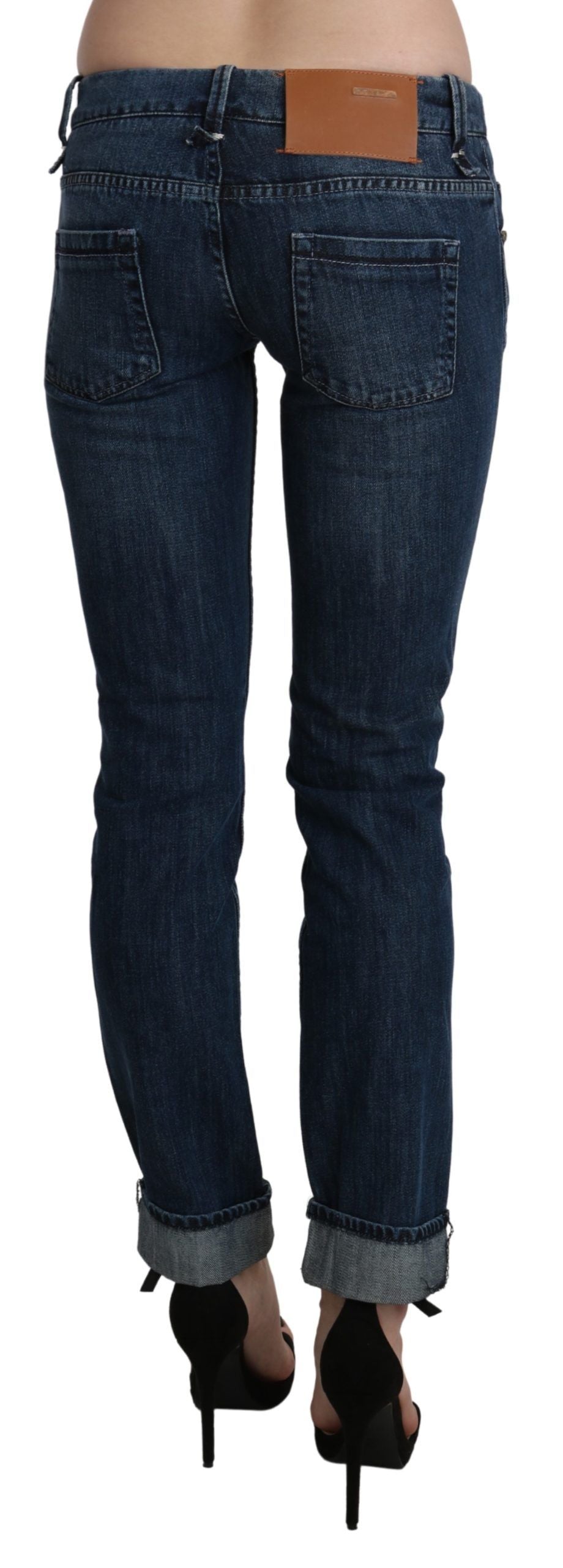 Acht Blue Washed Low Waist Skinny Denim Trouser | Regal Royce