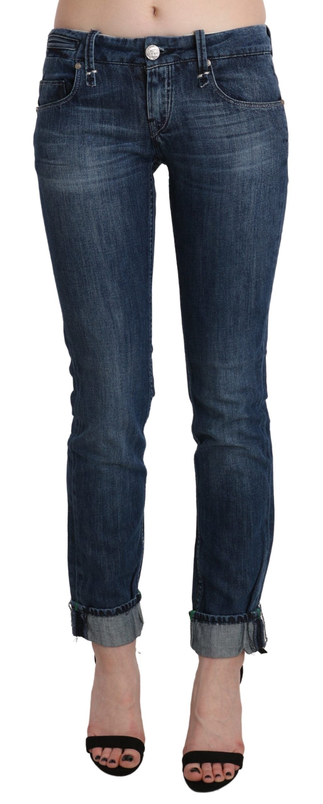 Acht Blue Washed Low Waist Skinny Denim Trouser | Regal Royce