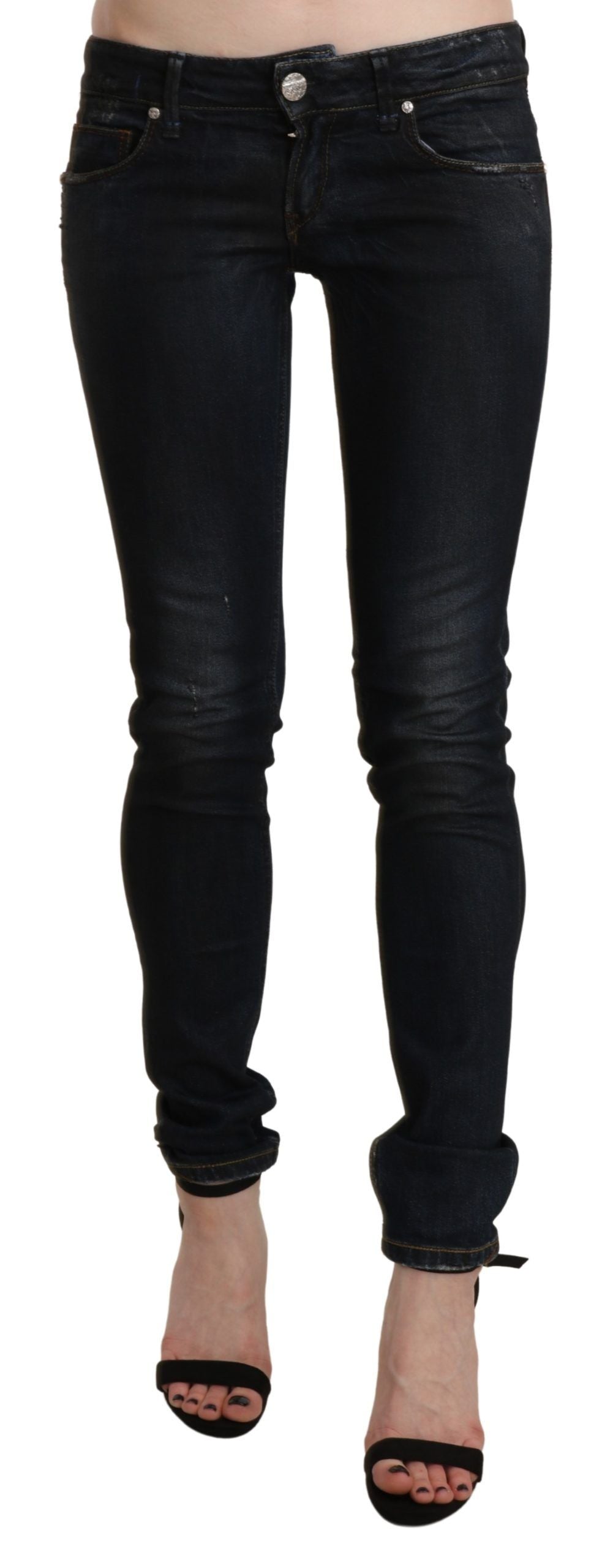 Acht Black Washed Low Waist Skinny Denim Jeans | Regal Royce