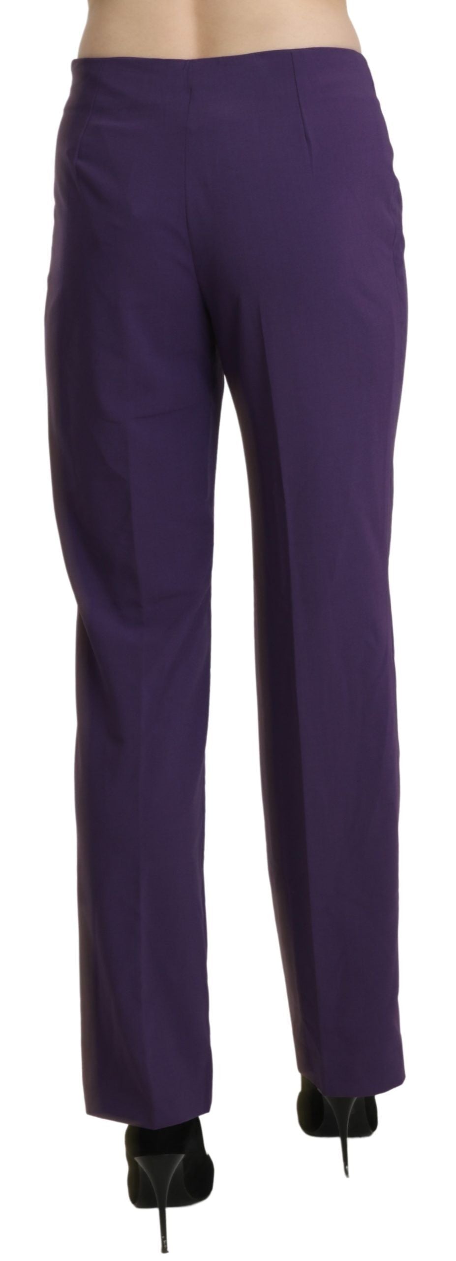 BENCIVENGA Purple High Waist Straight Dress Trouser Pants | Regal Royce
