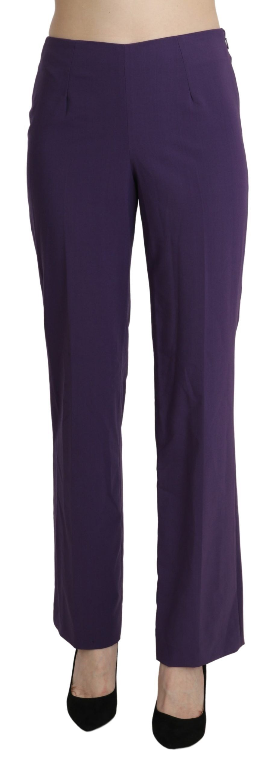 BENCIVENGA Purple High Waist Straight Dress Trouser Pants | Regal Royce