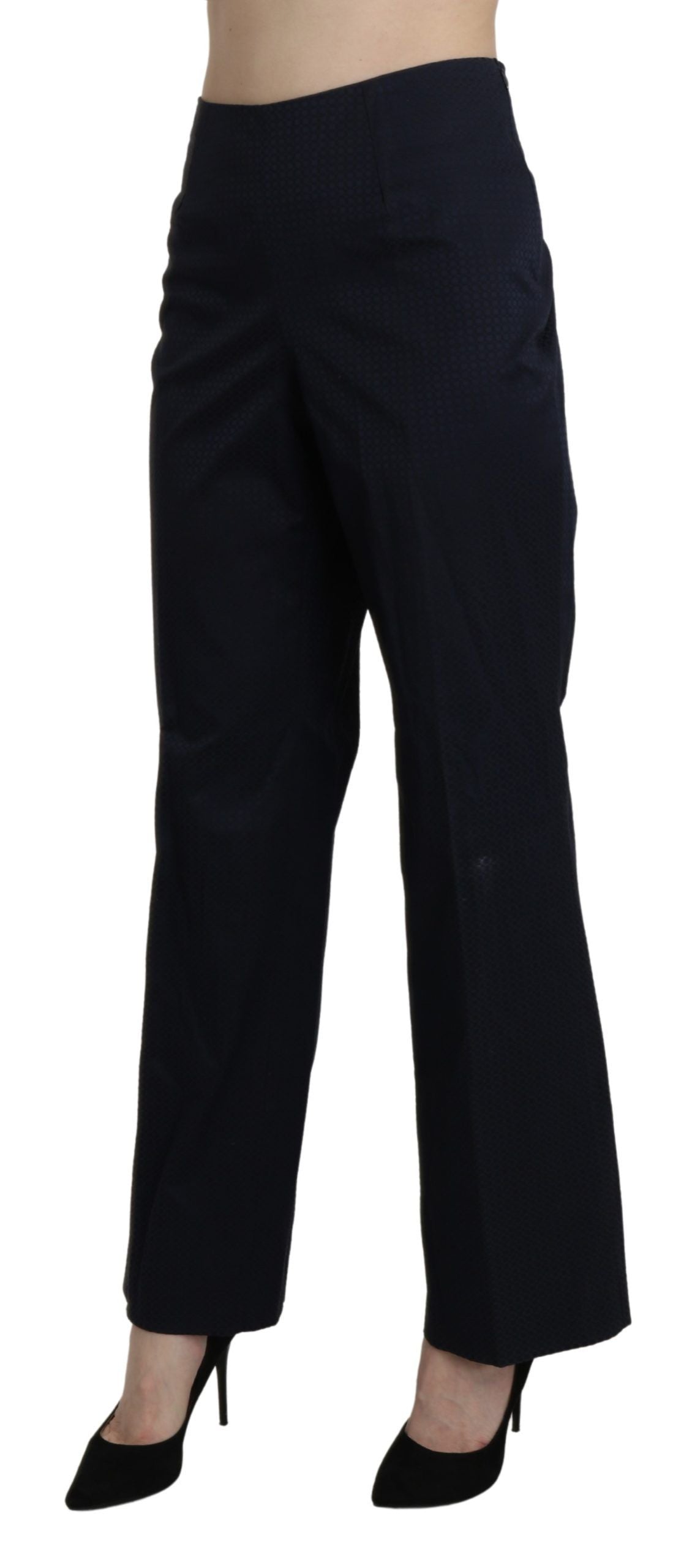 BENCIVENGA Navy Blue High Waist Straight Dress Trouser Pants | Regal Royce