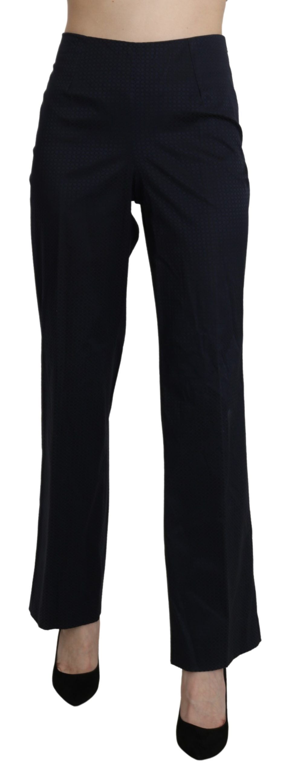 BENCIVENGA Navy Blue High Waist Straight Dress Trouser Pants | Regal Royce