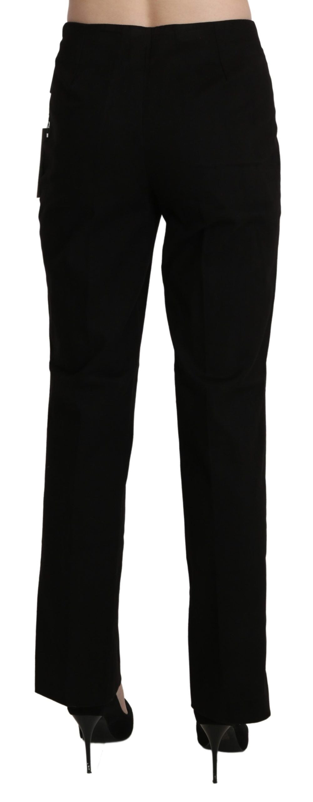 BENCIVENGA Black High Waist Straight Dress Trouser Pant | Regal Royce