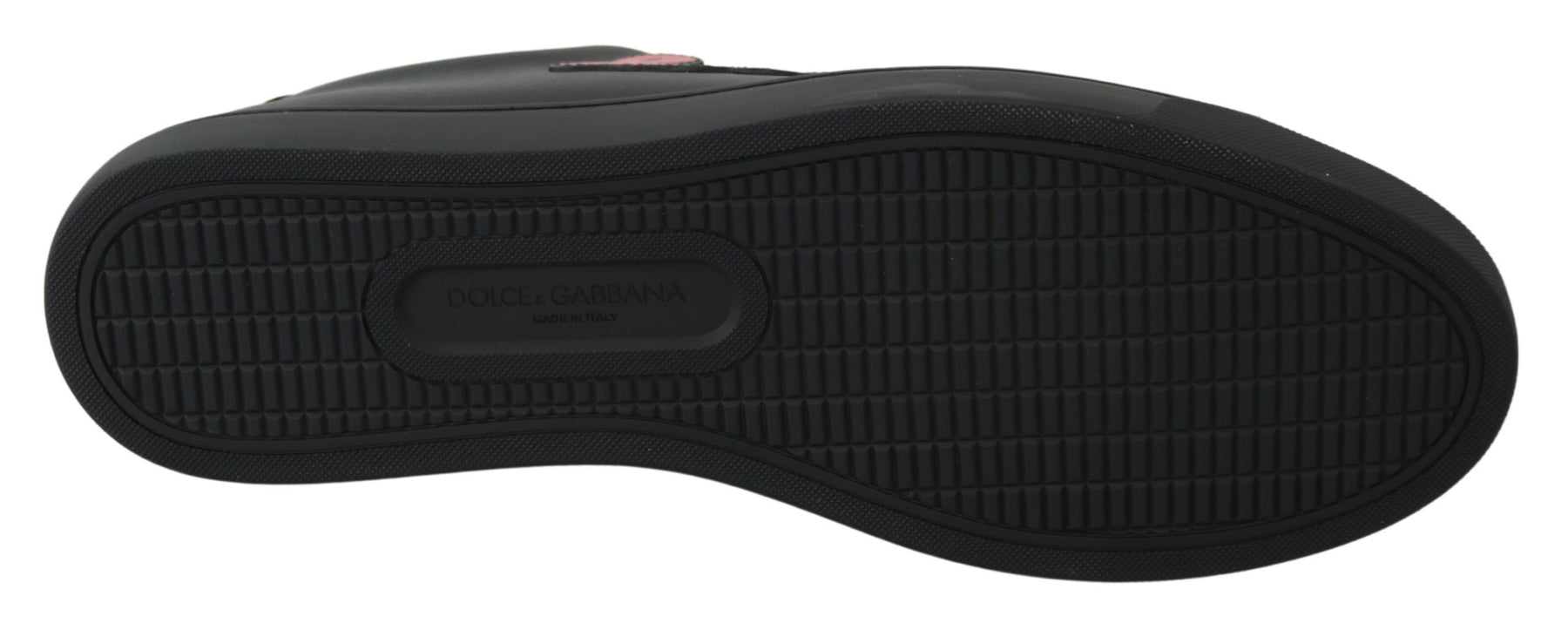 Dolce & Gabbana Black Leather Love Heart Sneakers Womens Shoes | Regal Royce