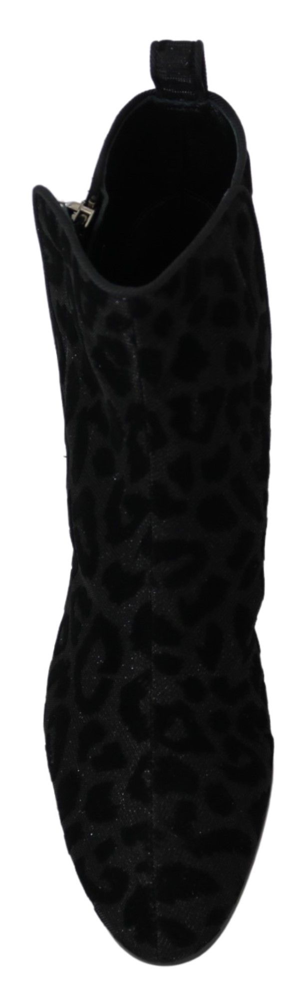 Dolce & Gabbana Black Leopard Short Boots Zipper Shoes | Regal Royce