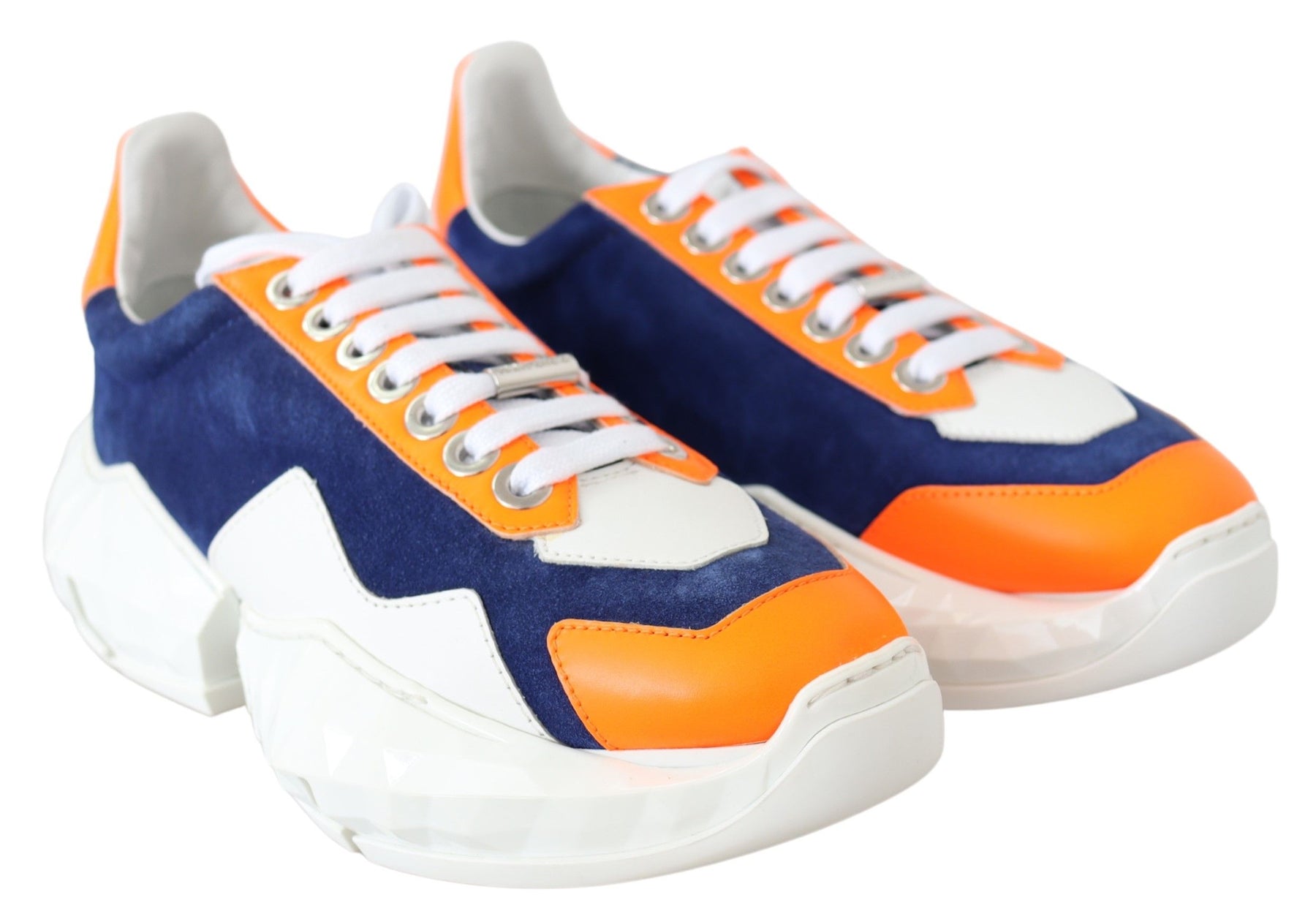 Jimmy Choo Diamond Blue Orange Leather Sneaker | Regal Royce