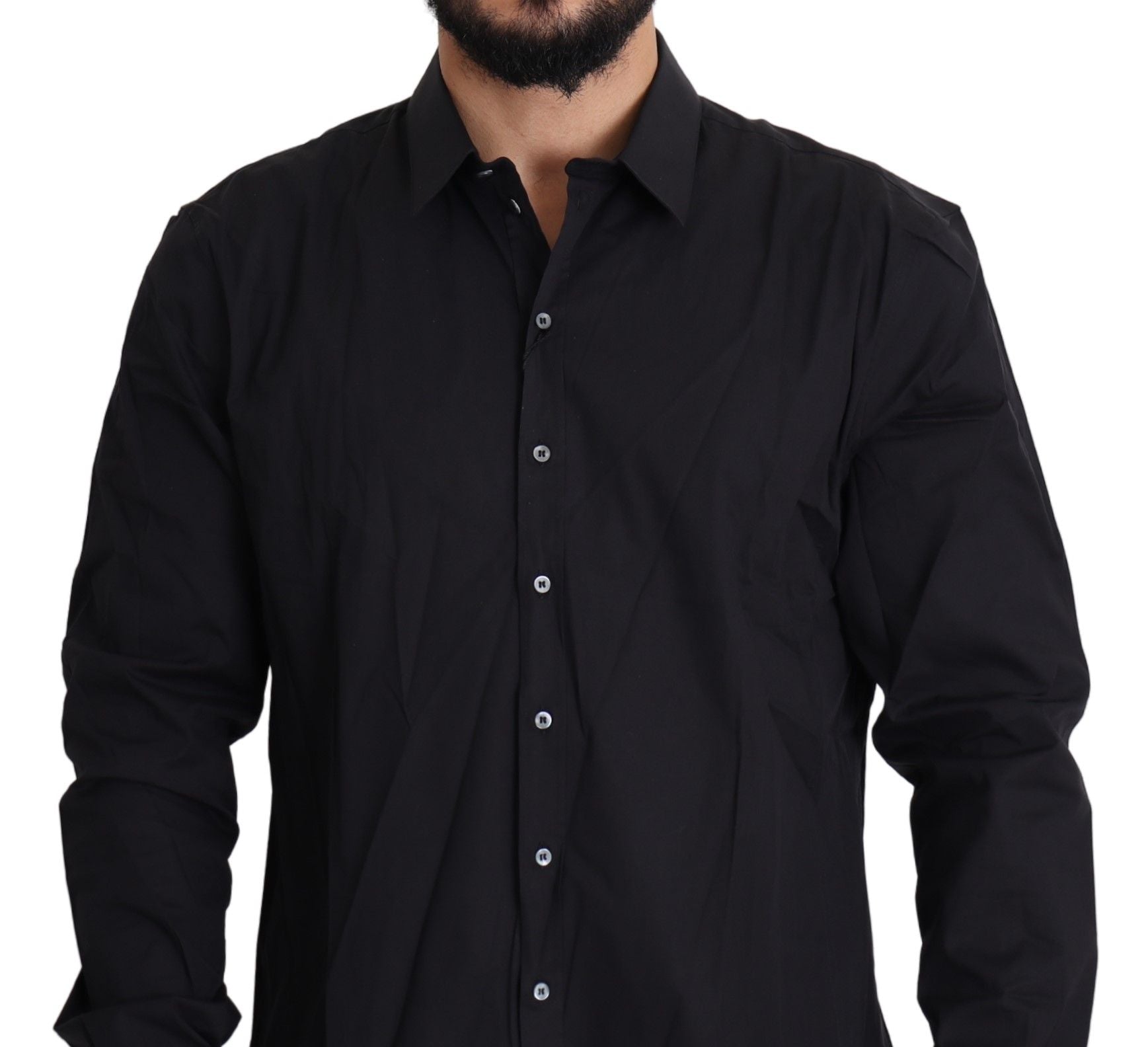Dolce & Gabbana Black Cotton Stretch Dress SICILIA Shirt | Regal Royce
