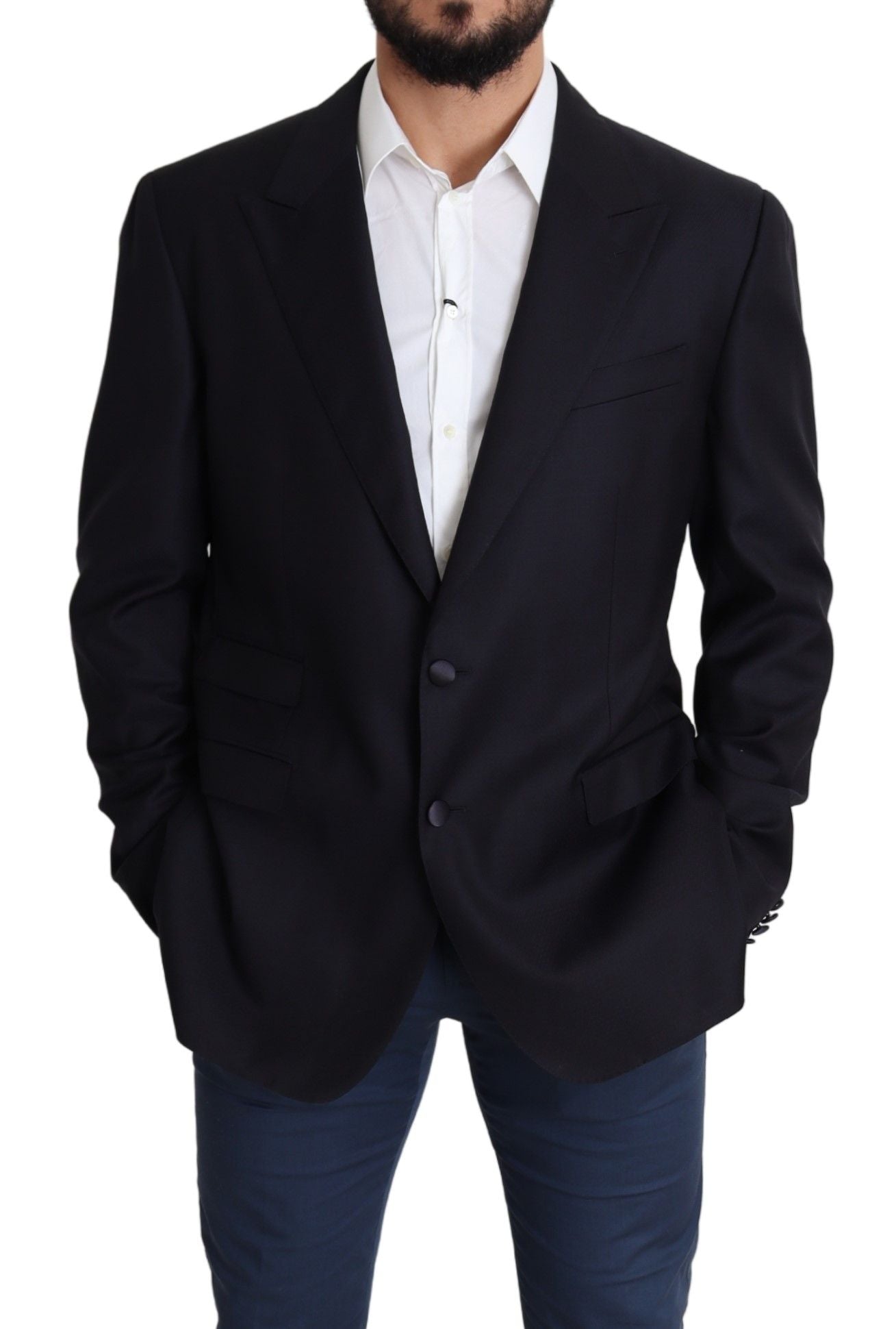 Dolce & Gabbana Black Wool Single Breasted NAPOLI Blazer | Regal Royce