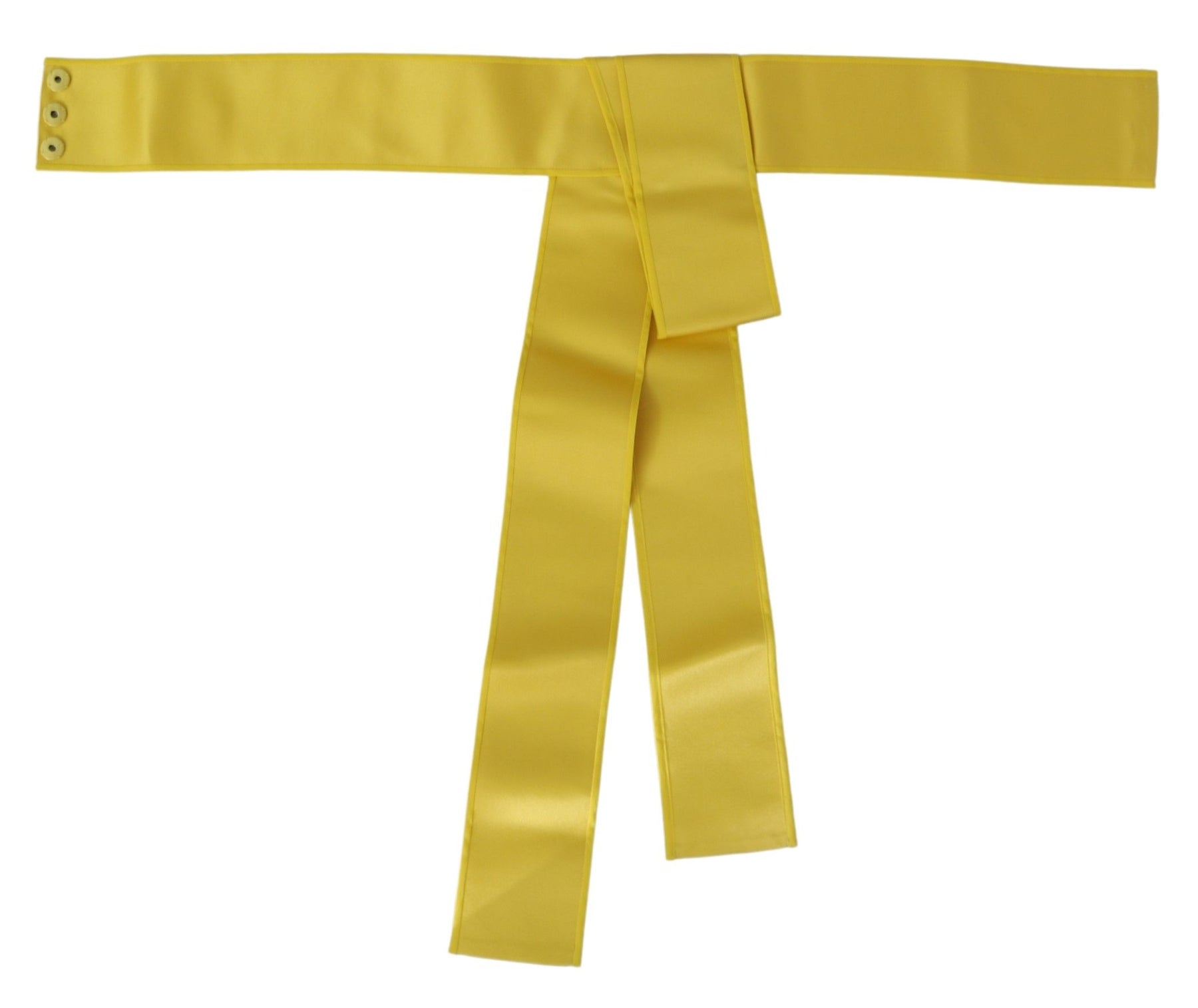 Dolce & Gabbana Yellow Wide Snap Button Closure Silk Belt | Regal Royce