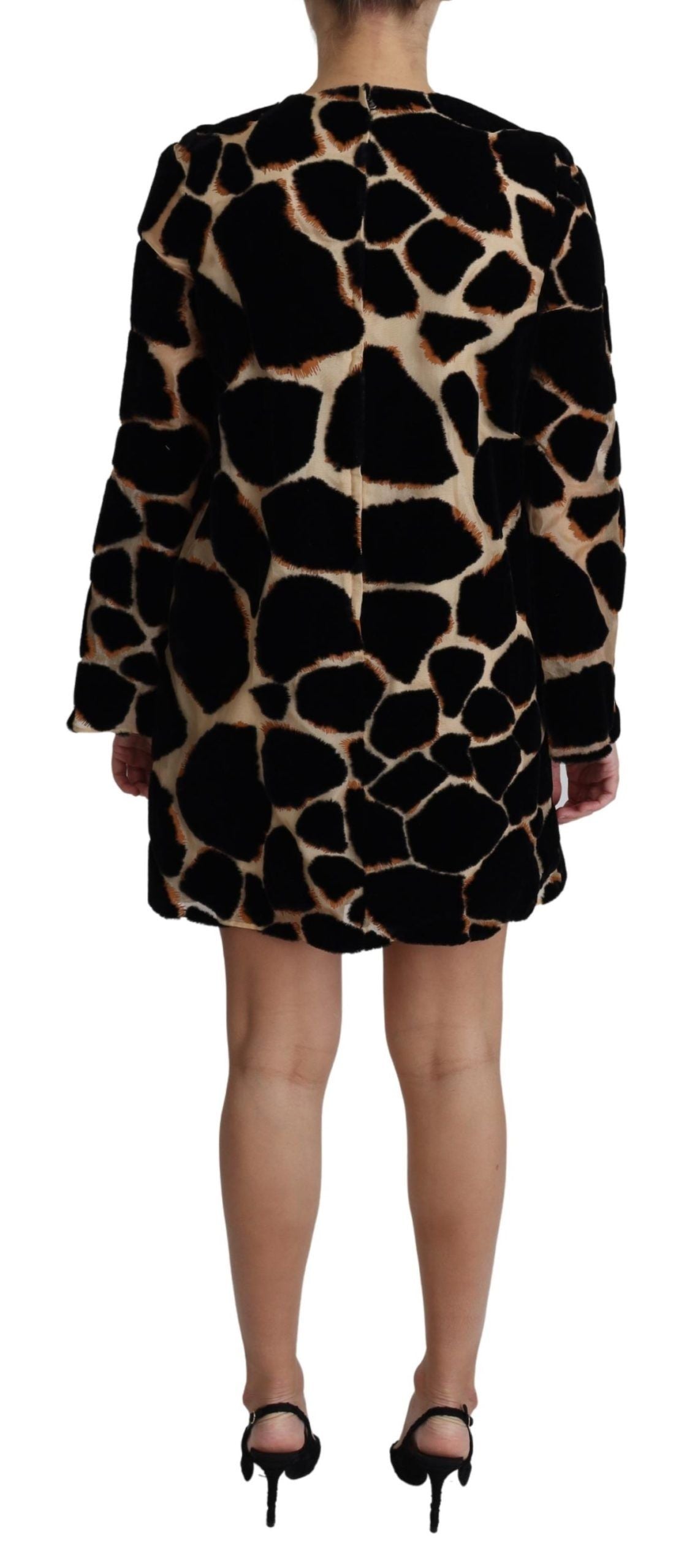 Dolce & Gabbana Black Giraffe Print Shift Mini Dress | Regal Royce