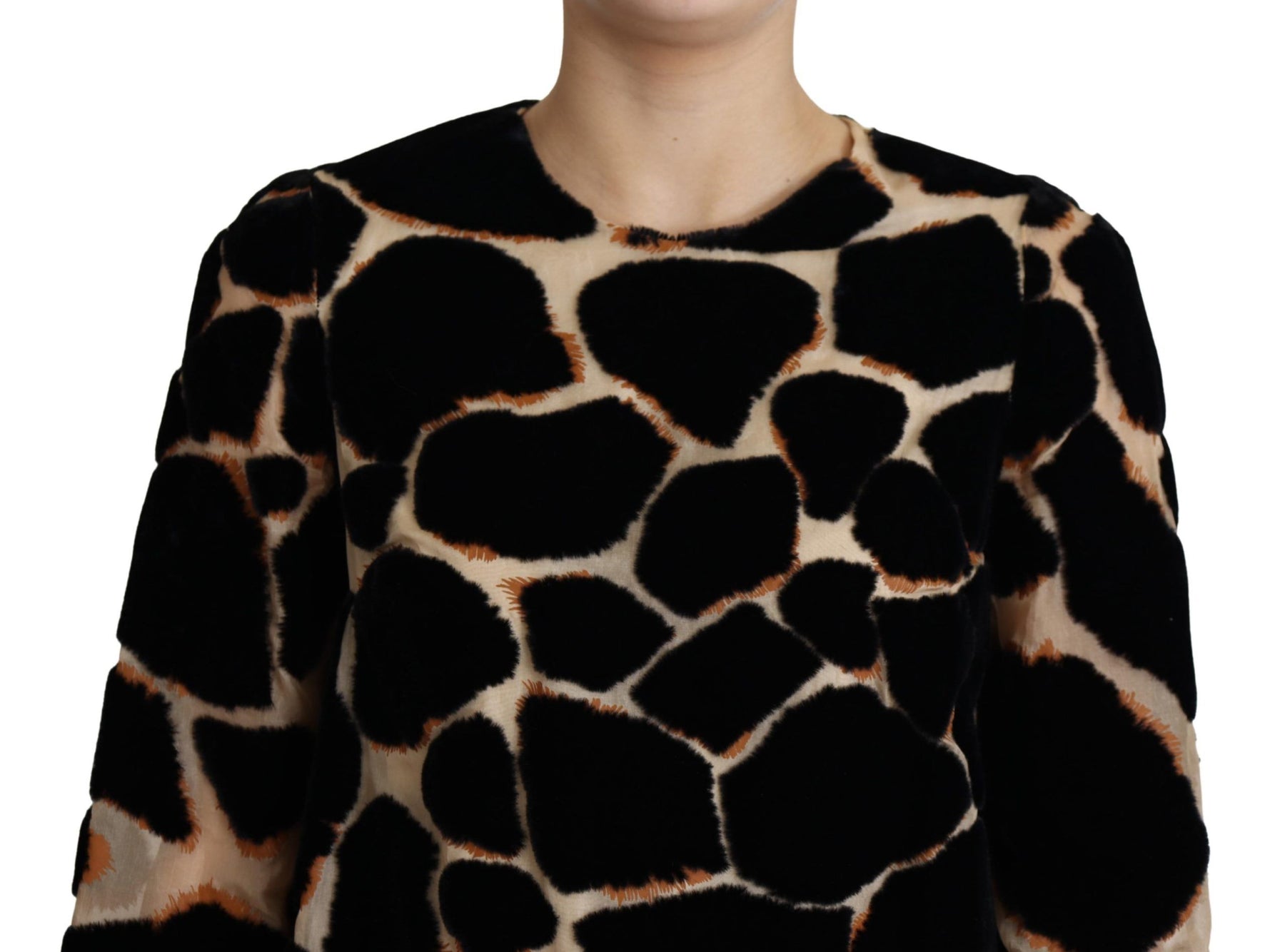 Dolce & Gabbana Black Giraffe Print Shift Mini Dress | Regal Royce
