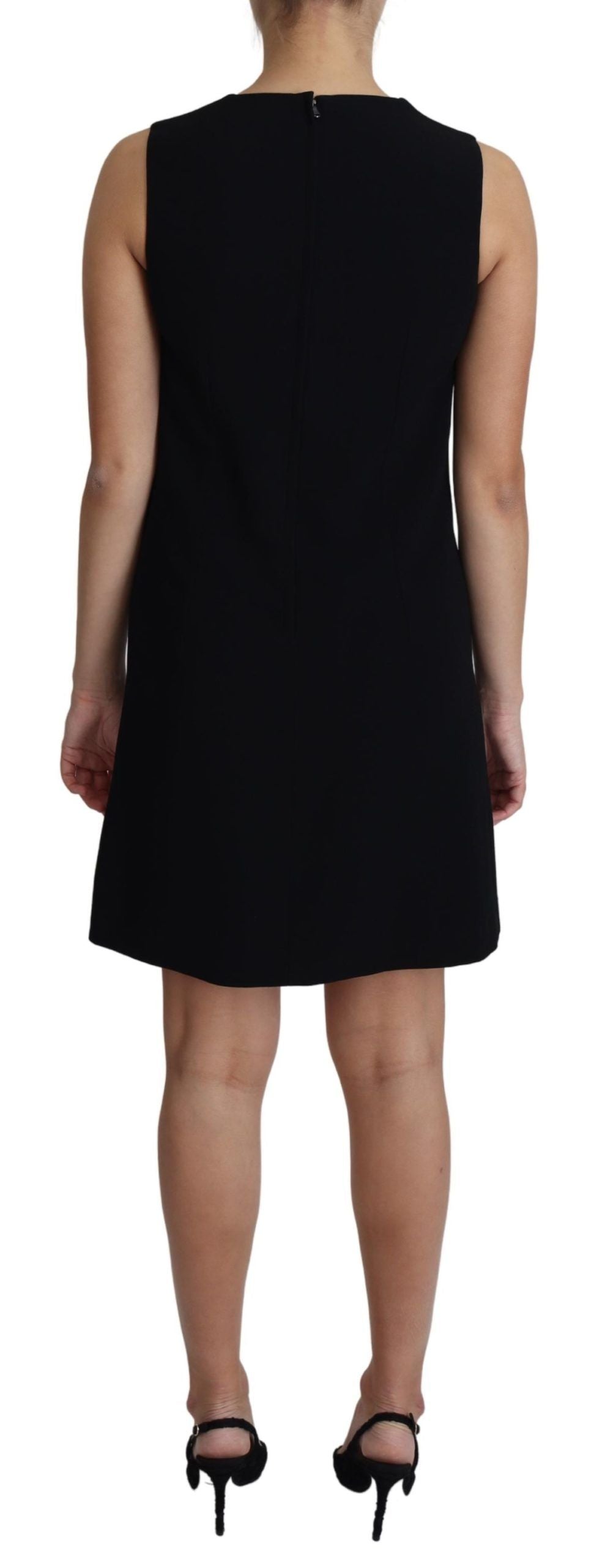 Dolce & Gabbana Black Viscose Stretch A-line Shift Mini Dress | Regal Royce