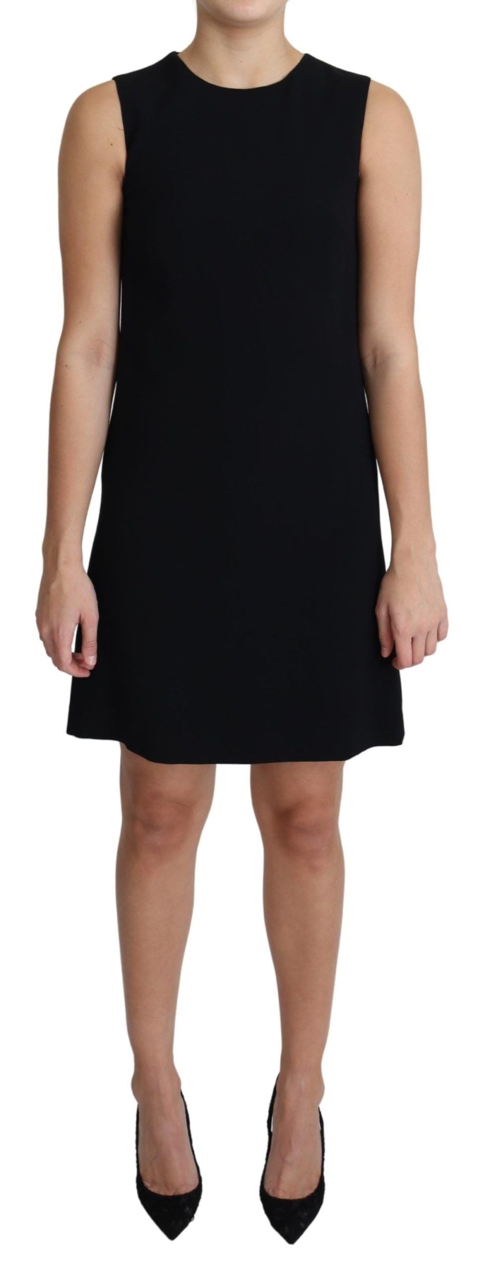 Dolce & Gabbana Black Viscose Stretch A-line Shift Mini Dress | Regal Royce