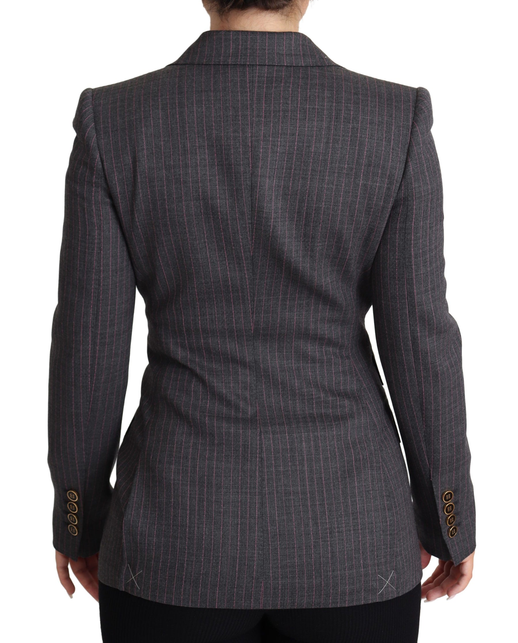 Dolce & Gabbana Gray Single Breasted Fitted Blazer Wool Jacket | Regal Royce
