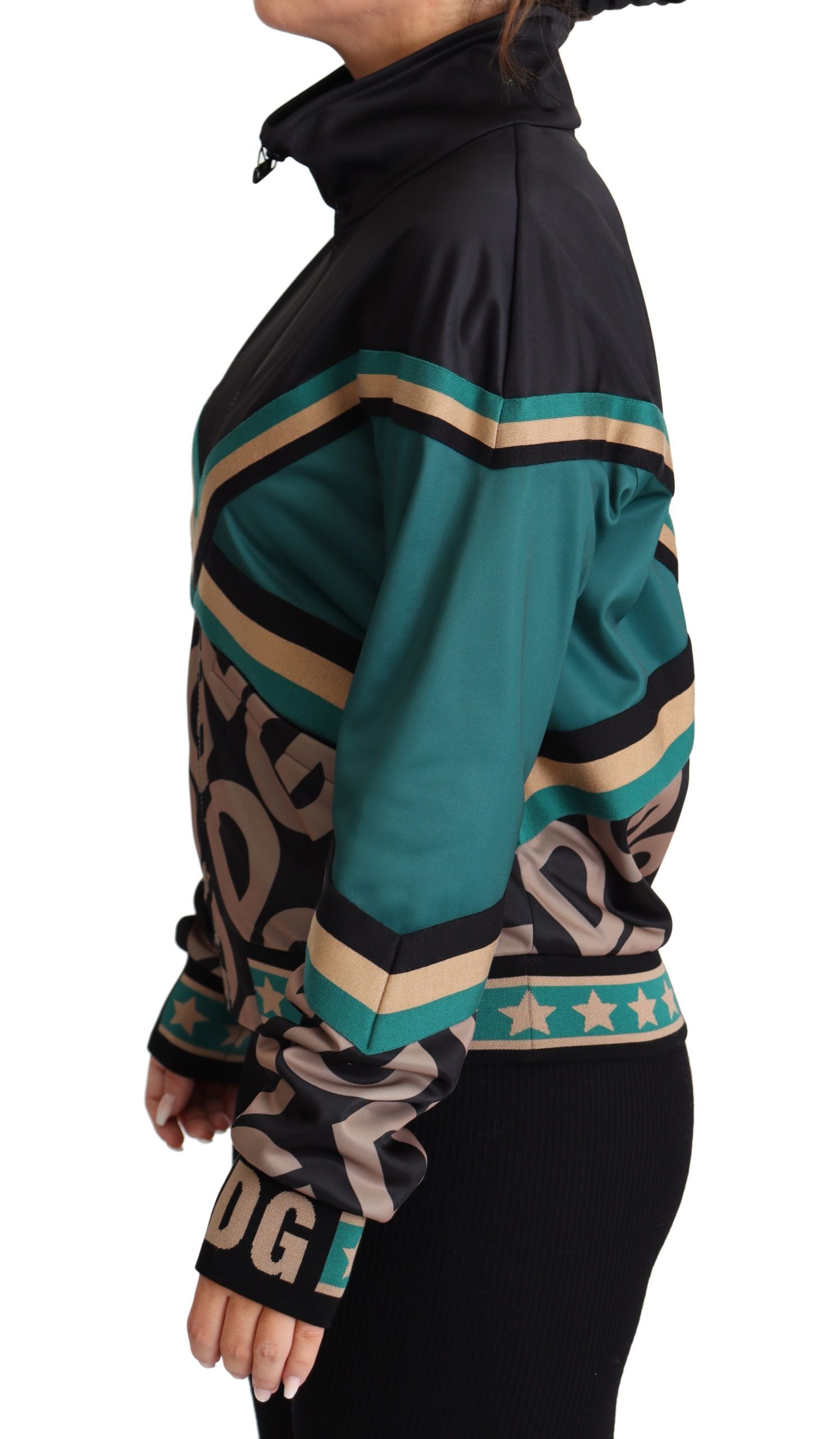 Dolce & Gabbana Multicolor DG Logo Mania Track Bomber Jacket | Regal Royce