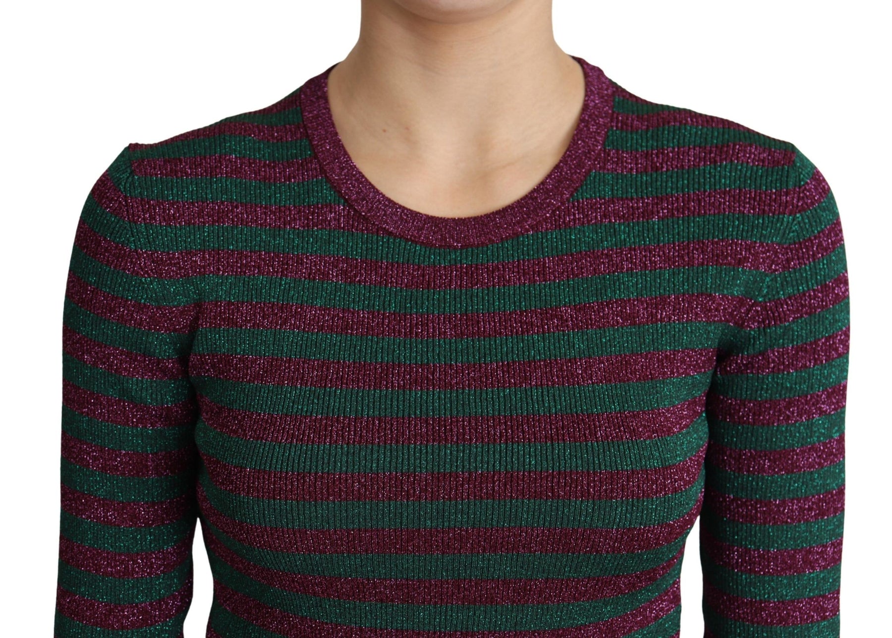 Dolce & Gabbana Multicolor Stripes Crew Neck Pullover Sweater | Regal Royce