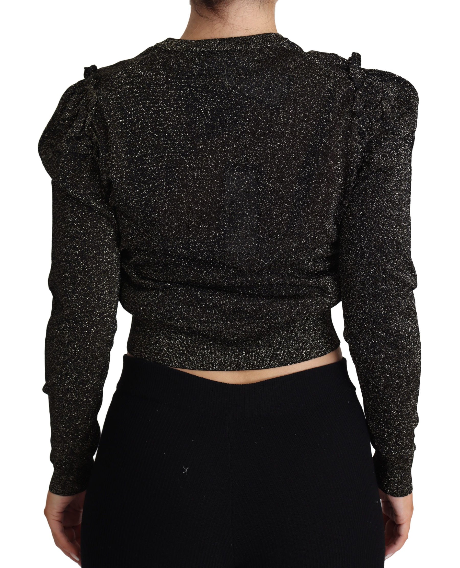 Dolce & Gabbana Black Gold Cropped Women Pullover Sweater | Regal Royce