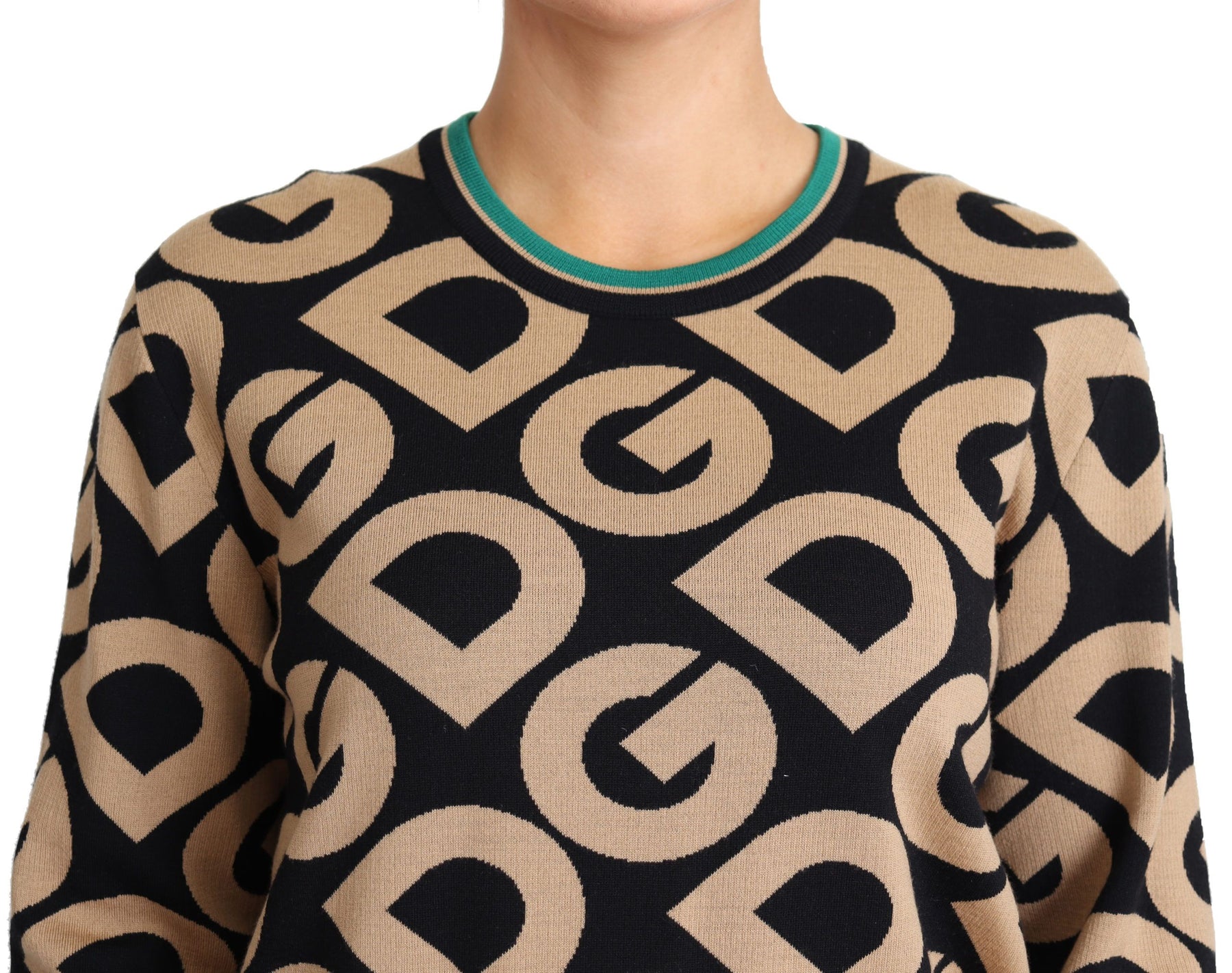 Dolce & Gabbana Multicolor DG Mania Wool Crewneck Pullover Sweater | Regal Royce