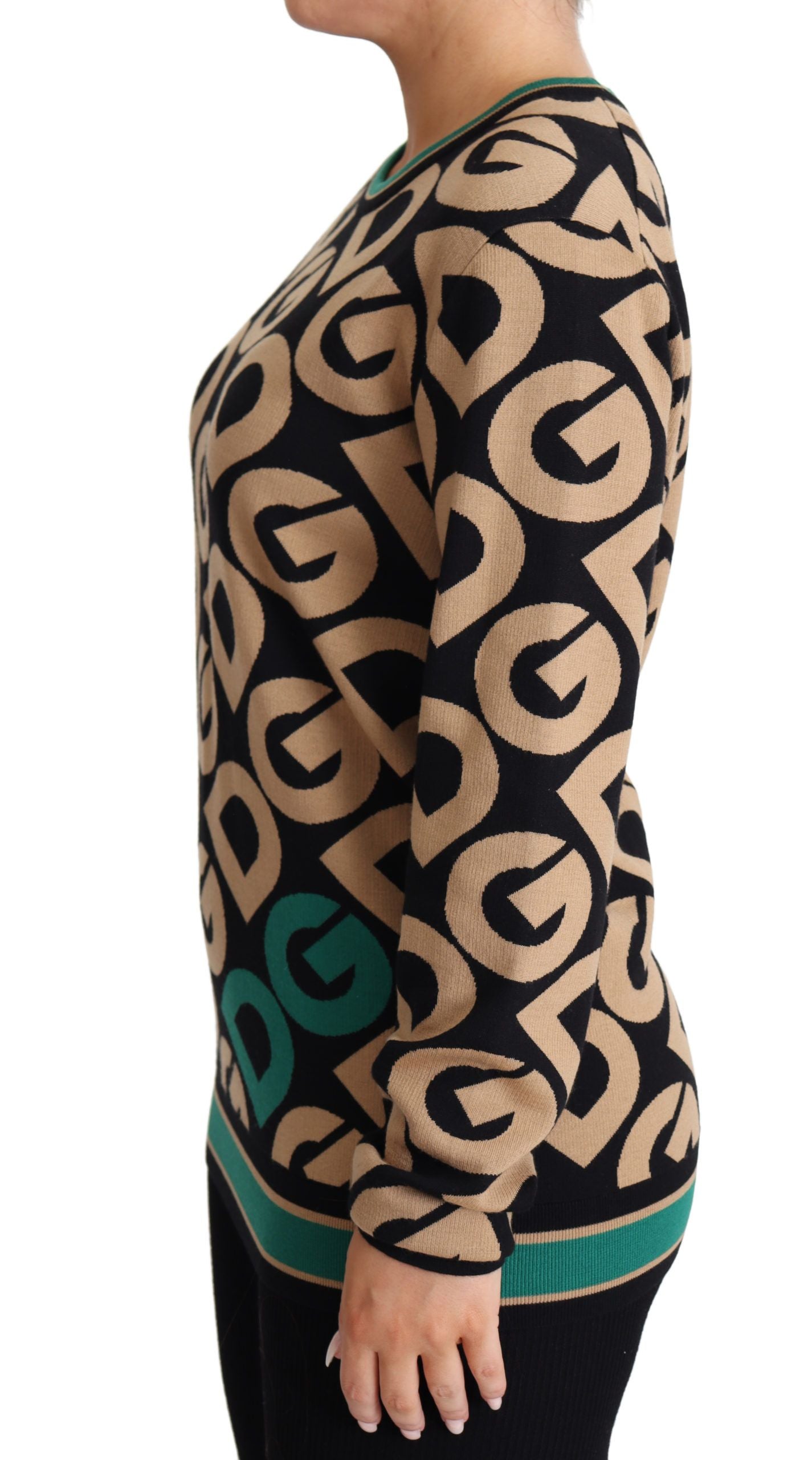 Dolce & Gabbana Multicolor DG Mania Wool Crewneck Pullover Sweater | Regal Royce