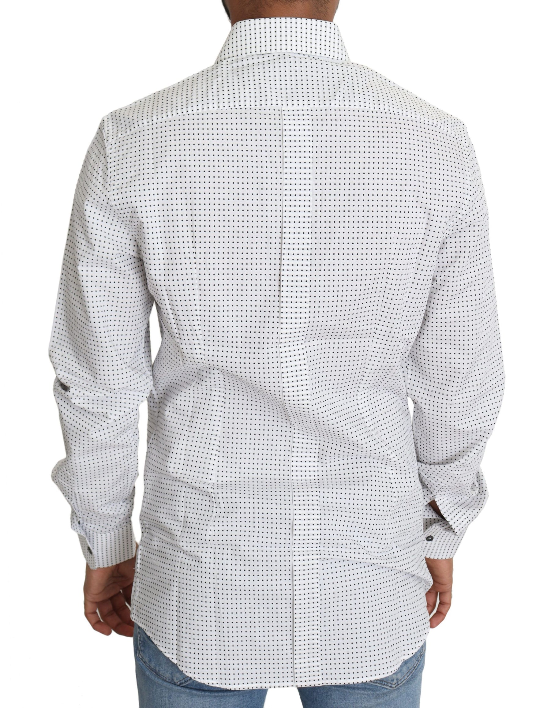 Dolce & Gabbana Black White Polka Dots Dress Shirt | Regal Royce