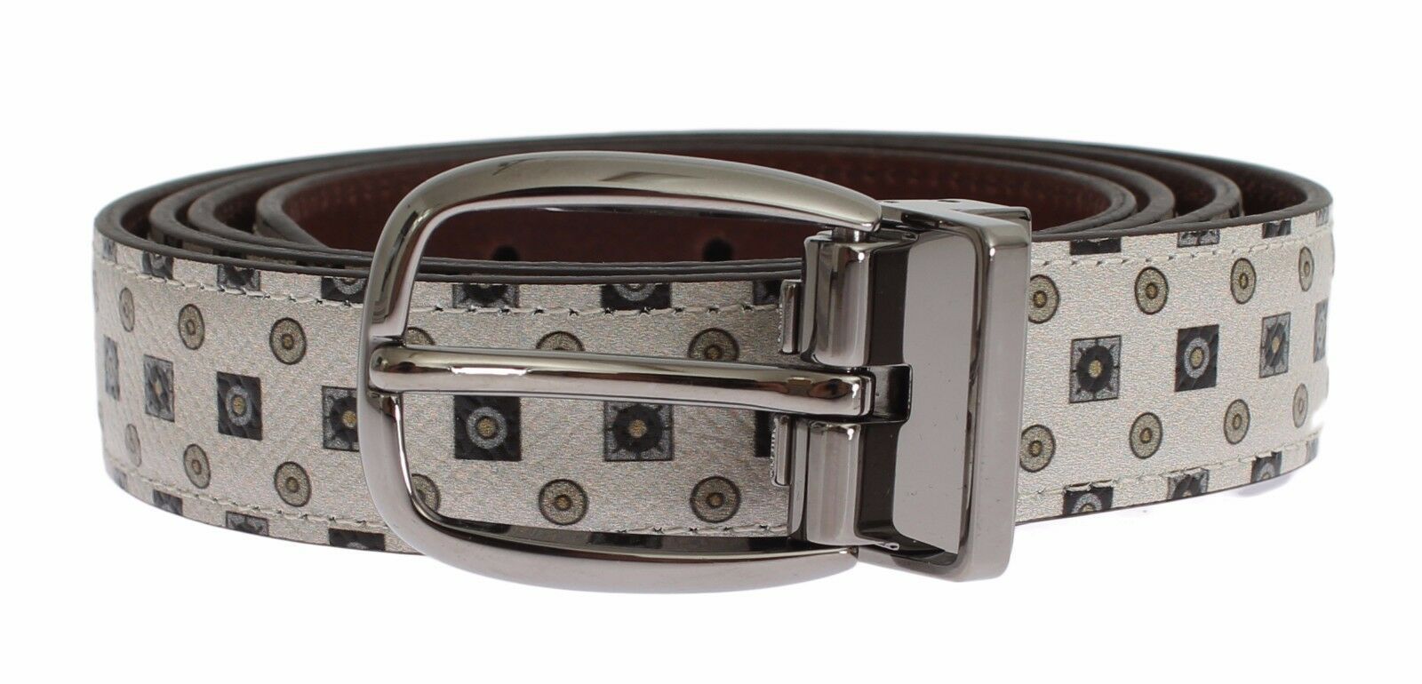 Dolce & Gabbana White Silk Bowtie Leather Men Belt Gift Box | Regal Royce