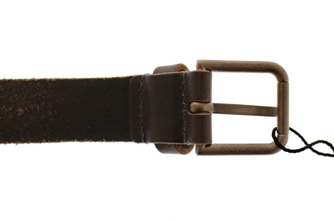 Dolce & Gabbana Brown Leather Logo Cintura Gürtel Belt | Regal Royce