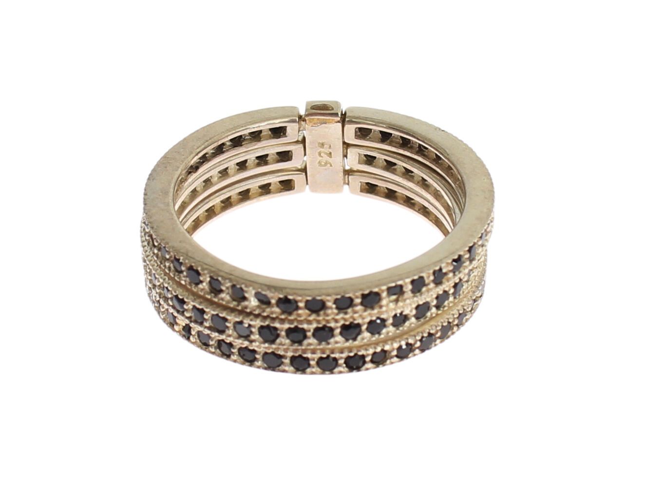 Nialaya Black CZ 925 Sterling Silver Womens Ring | Regal Royce