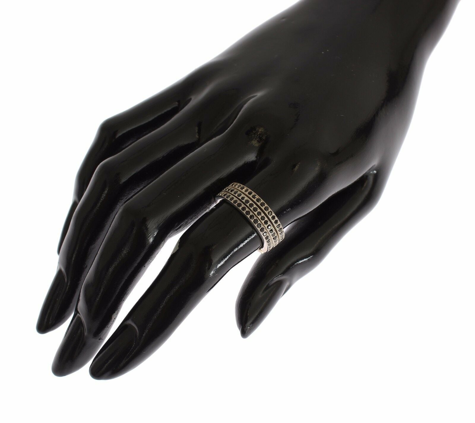 Nialaya Black CZ 925 Sterling Silver Womens Ring | Regal Royce
