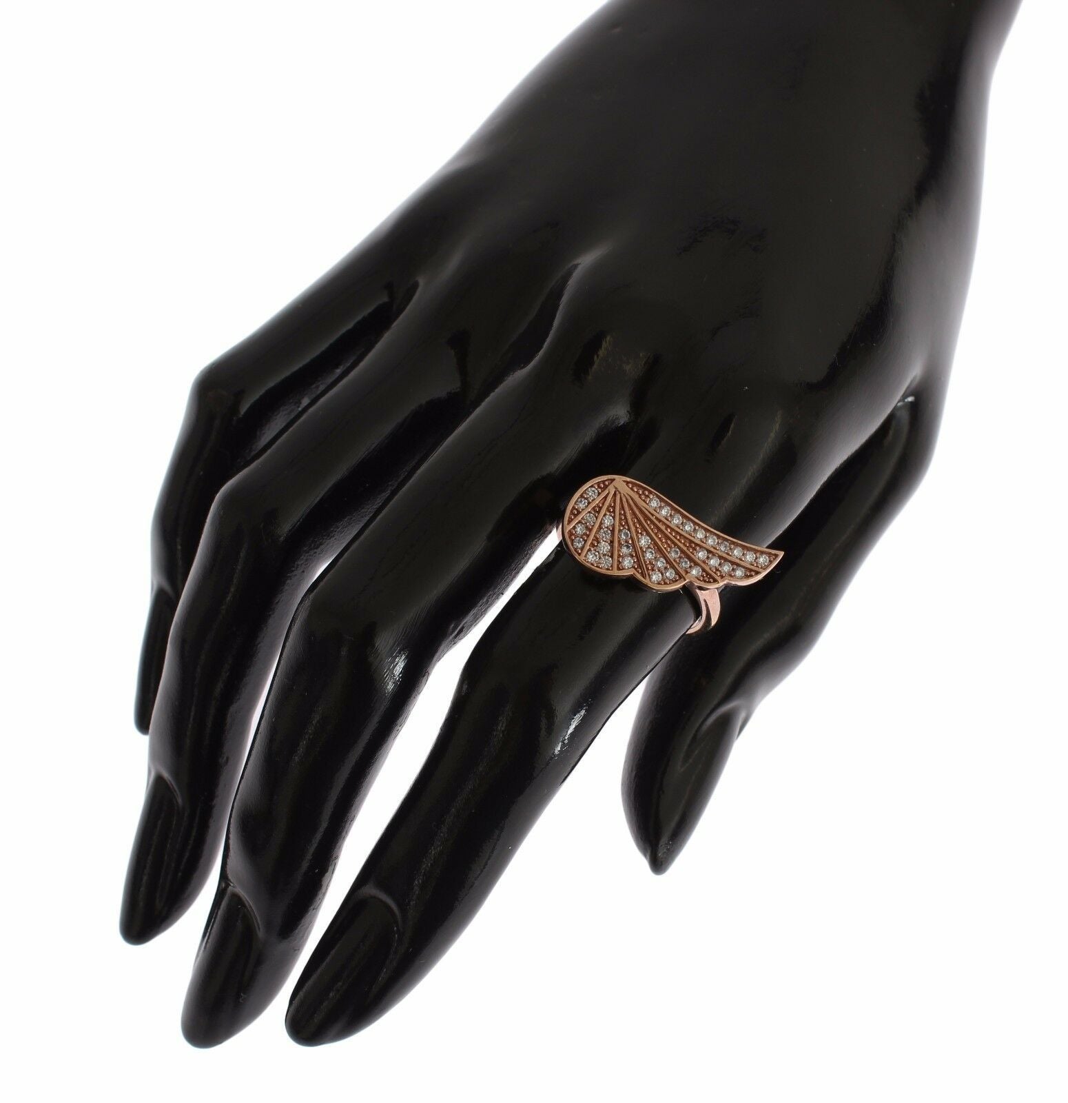 Nialaya Pink Gold 925 Silver Womens Clear CZ Ring | Regal Royce