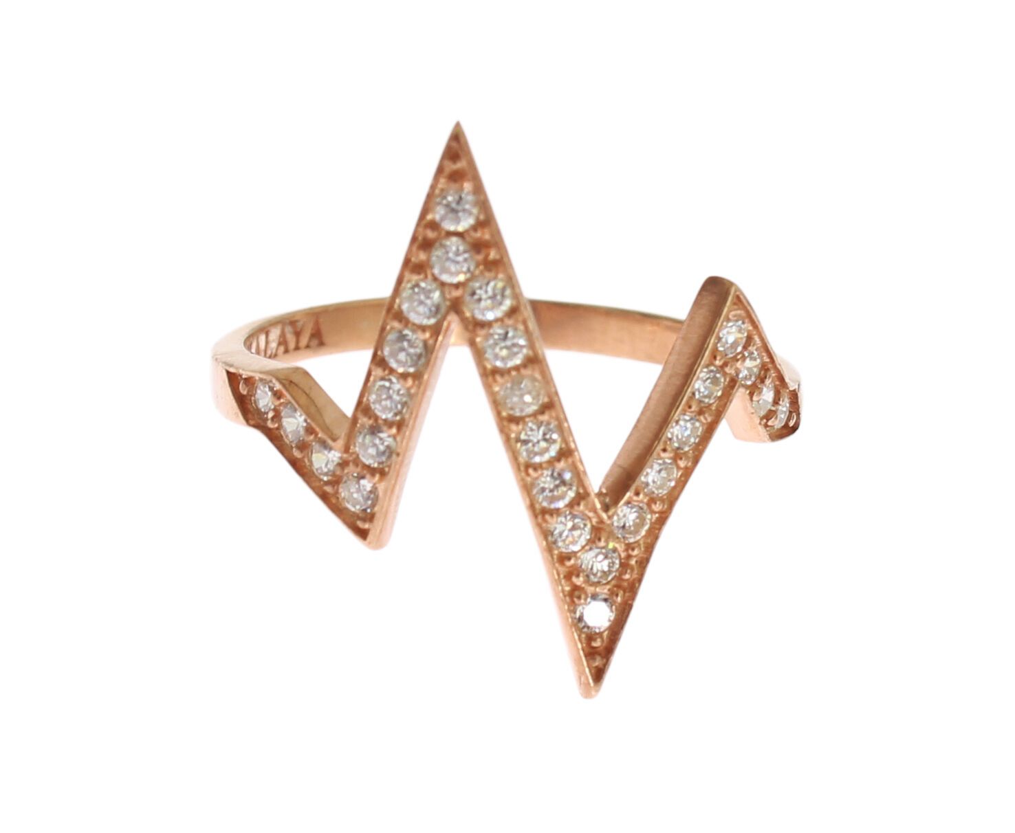 Nialaya Pink Gold 925 Silver Womens Clear Ring | Regal Royce