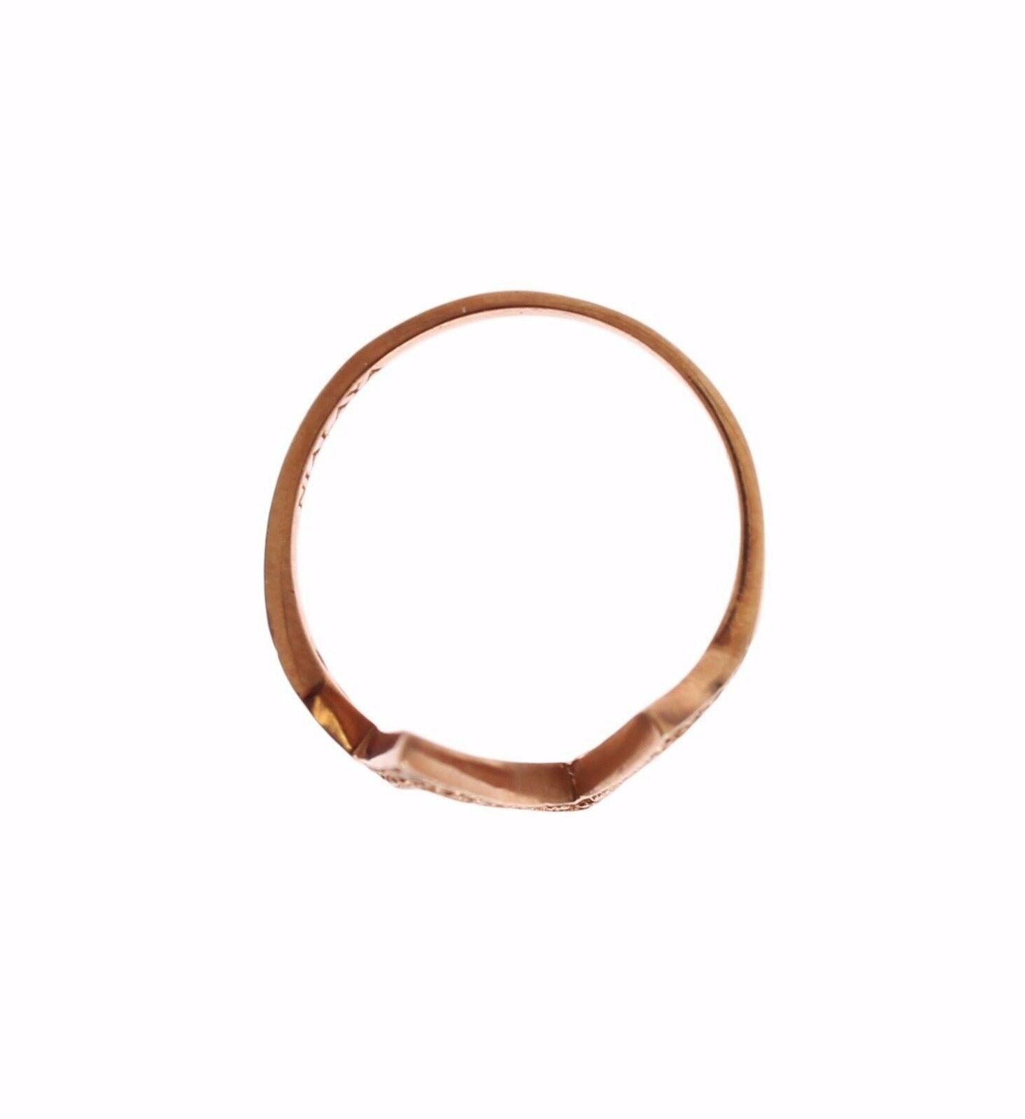 Nialaya Pink Gold 925 Silver Womens Clear Ring | Regal Royce