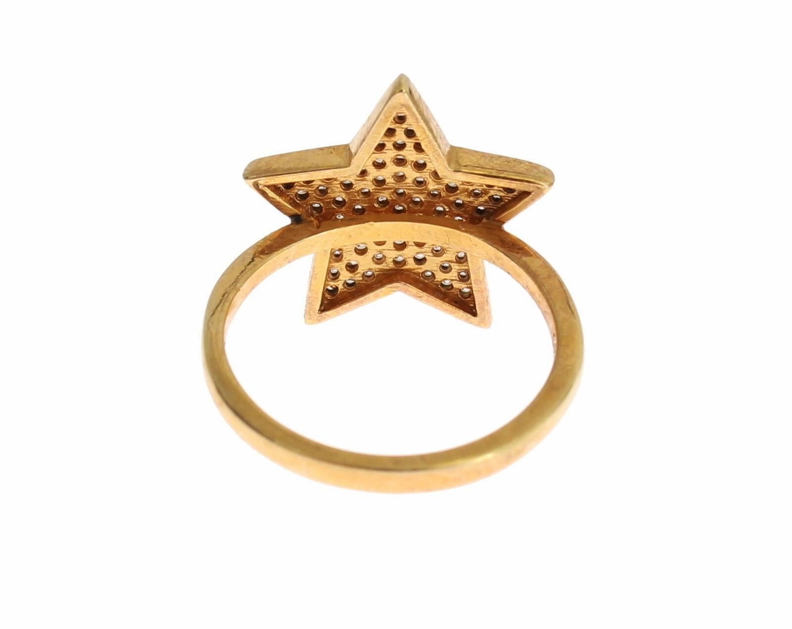 Nialaya Star Gold 925 Silver Womens Clear Ring | Regal Royce