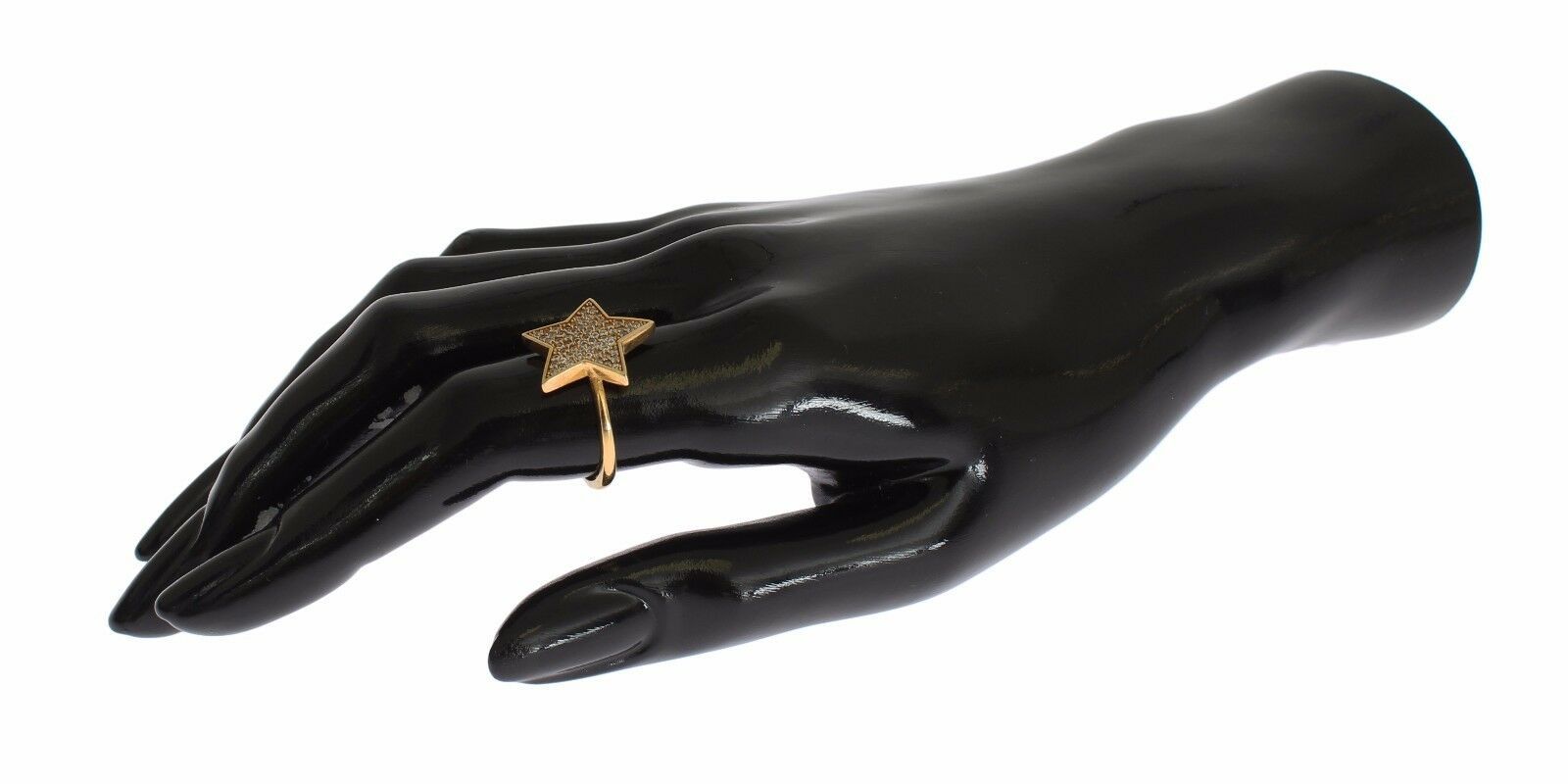 Nialaya Star Gold 925 Silver Womens Clear Ring | Regal Royce