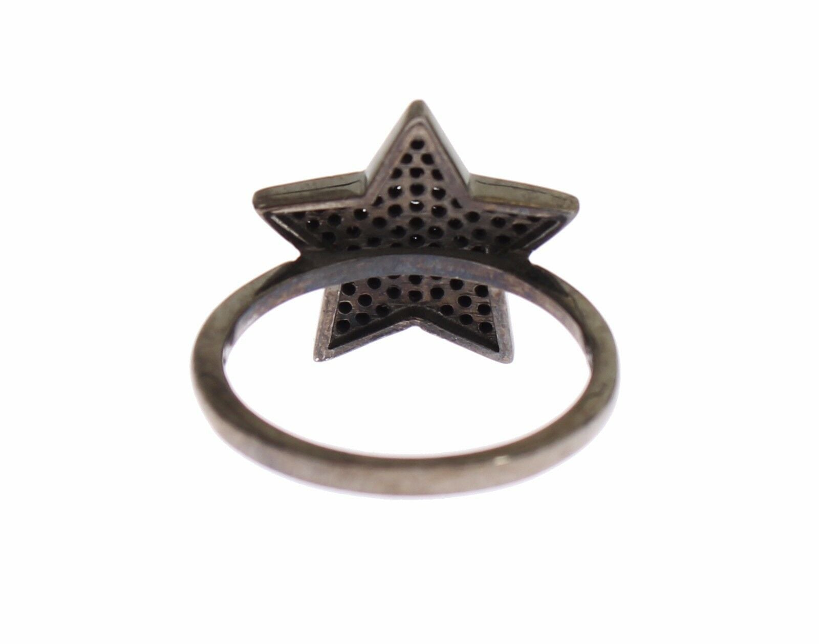 Nialaya Black CZ Star 925 Silver Womens Ring | Regal Royce