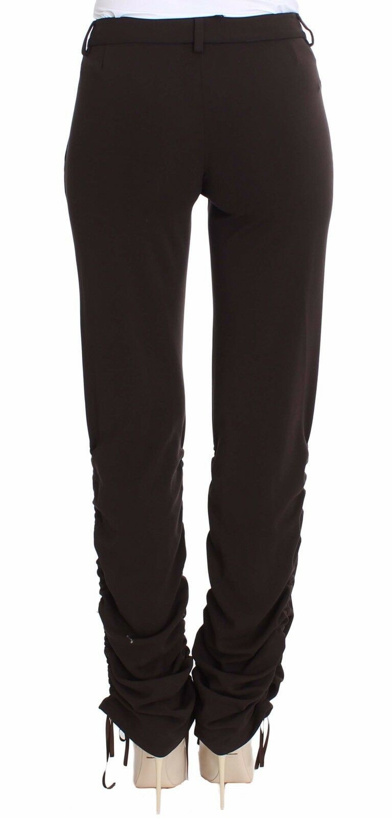 Ermanno Scervino Brown Stretch Casual Trousers Pants | Regal Royce