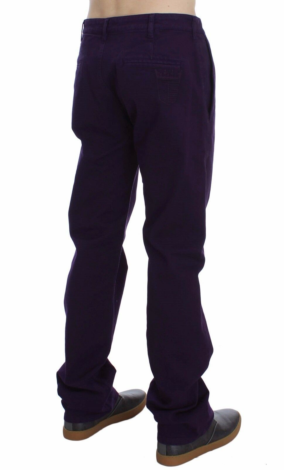GF Ferre Purple Cotton Stretch Purple Fit  Pants | Regal Royce