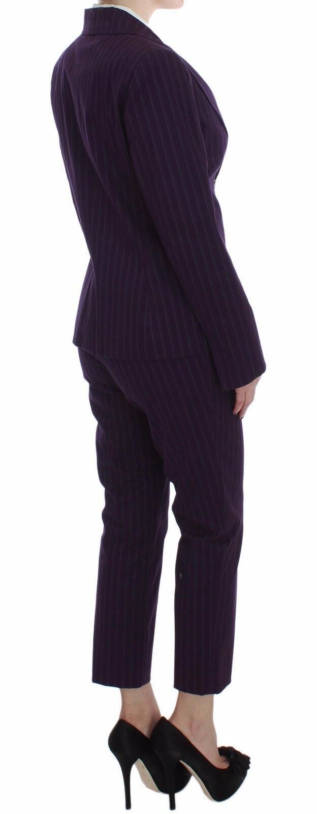 BENCIVENGA Purple Striped Stretch Coat Blazer Pants Suit | Regal Royce