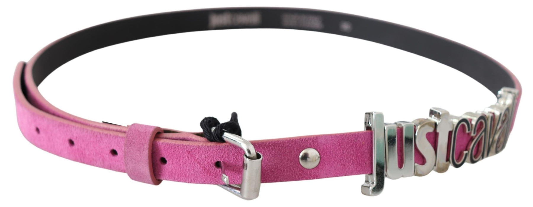 Just Cavalli Pink Silver Chrome Metal Buckle Waist Belt | Regal Royce