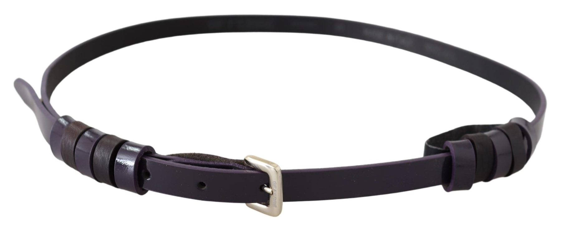 GF Ferre Black Leather Thin Gold Metal Chrome Buckle Belt | Regal Royce
