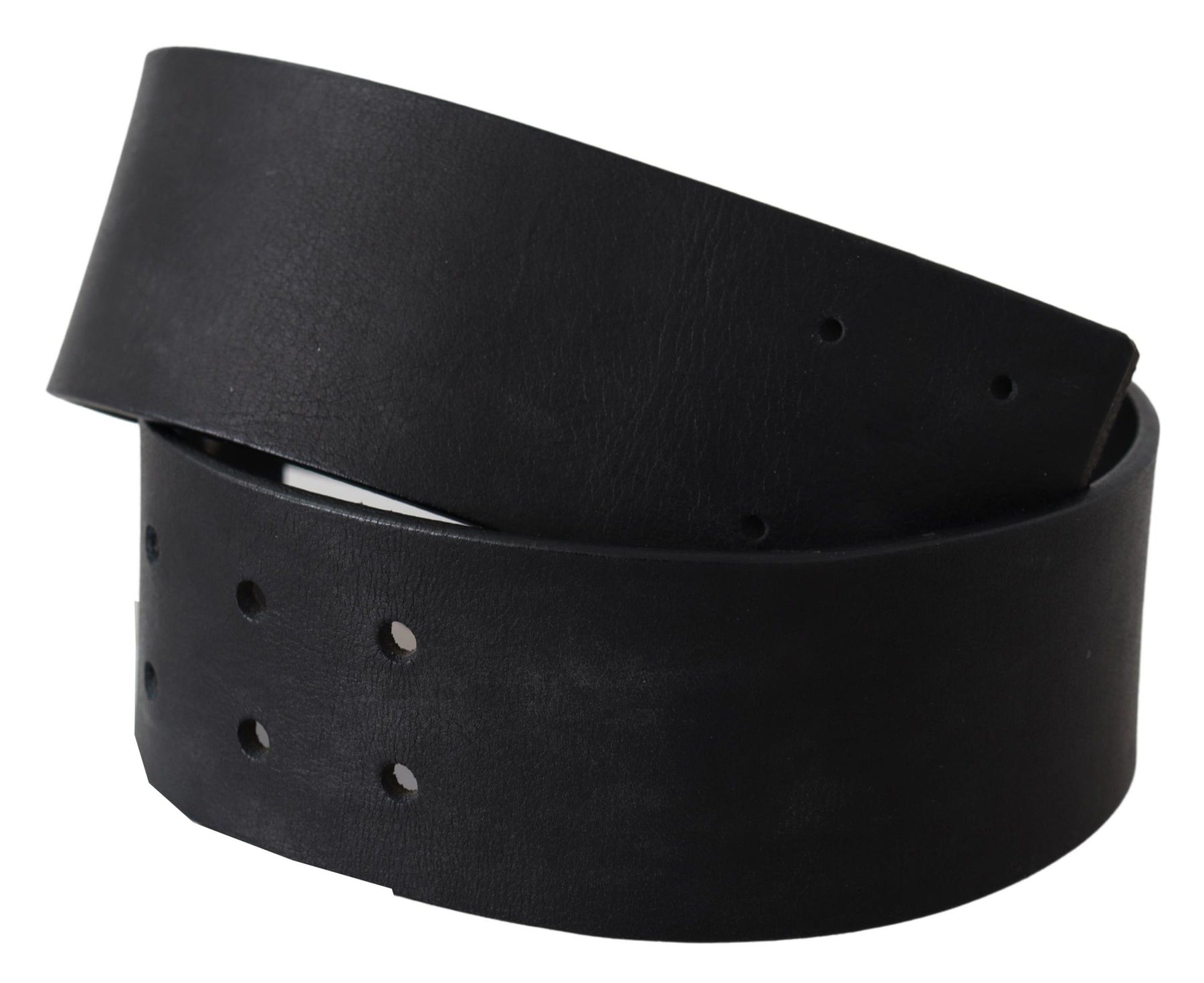 GF Ferre Black Genuine Leather Wide Logo Waist Belt | Regal Royce
