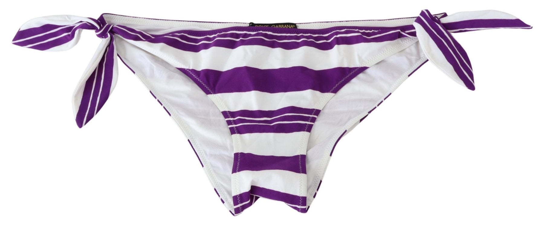 Dolce & Gabbana Purple White Stripes Beachwear Bikini Bottom | Regal Royce