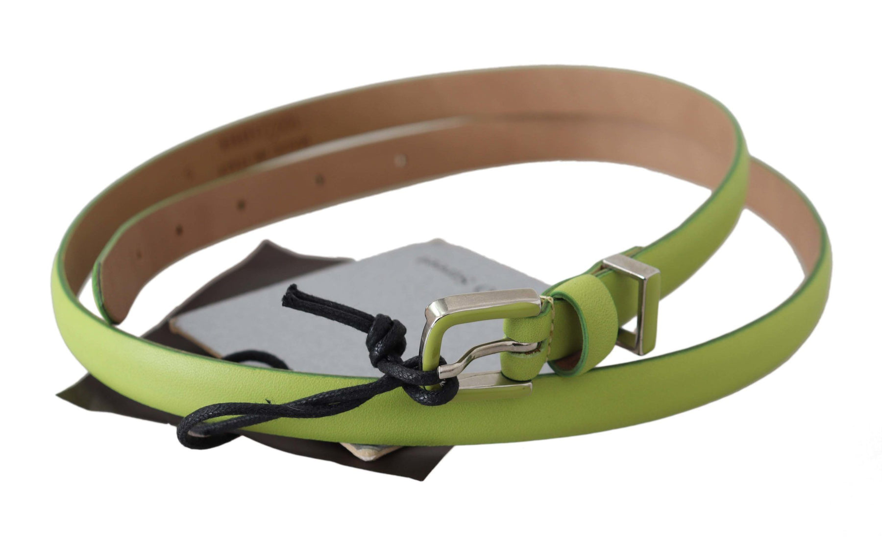 Scervino Street Green Leather Chartreuse Silver Green Buckle Belt | Regal Royce