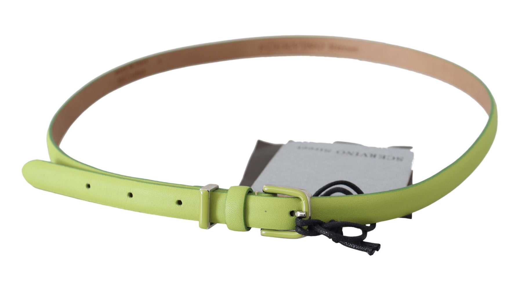 Scervino Street Green Leather Chartreuse Silver Green Buckle Belt | Regal Royce
