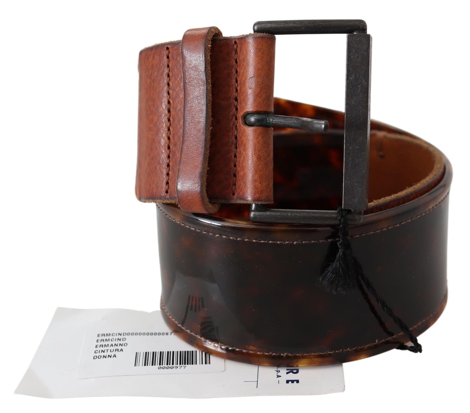 Ermanno Scervino Dark Brown Leather Wide Buckle Belt | Regal Royce